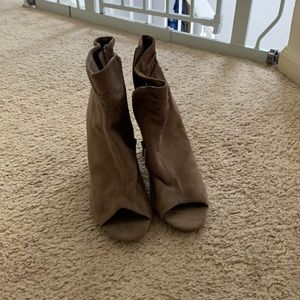Brownish gray booties